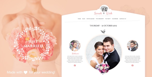 Plantilla de WordPress: Wedding Day